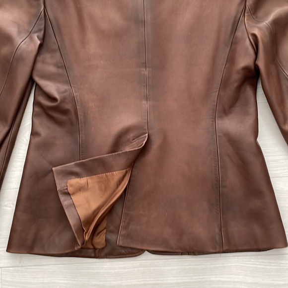 Ralph Lauren Blue Label Brown Lamb Leather Blazer - Picture 12 of 15